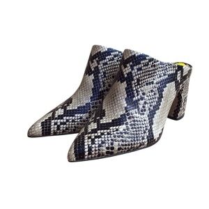 Marc Fisher Fragni Leather Snakeskin Embossed Mule